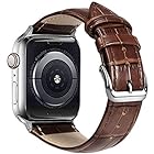 Ewise Apple Watch バンド 本革 交換バンド ビジネススタイル コンパチブル 女性にも オシャレ Apple Watch 7 6 5 4 3 2 1 SE (42mm・44mm・45mm, ブラウン)