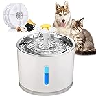 猫 犬 水 みずのみ器 自動 給水器 自動給水器 ステンレス製水飲み皿 3種類給水モード 2.4L大容量 LED表示灯 水量が見える ３枚活性炭軟水フィルター付き 省エネルギー BAPフリー 尿道健康維持 グレー…