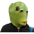 グリーンフィッシュマスク緑の魚マスク面白いマスクラテックスアニマルフェイスマスクハロウィーン仮装パーティーコスチューム変装 コスプレ グッズ 笑ってはいけない 宴会 仮装大会 バー イベント コスプレ小道具