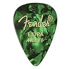 Fender フェンダー ピック 351 Shape Premium Picks, Extra Heavy, Green Moto, 12 Count