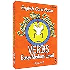 VERBS Easy/Medium Level Catch The Chicken 英語カードゲーム English Card Game 英語動詞フラッシュカードゲームアクション