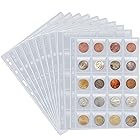 10枚のコインコレクションページ-200ポケットのコインポケットページ。 コインバインダーは、コインアルバム用の標準9穴のスリーブを挿入します。 通貨、切手、バッジ、その他の備品用の収納ホルダー