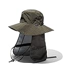 KiU 帽子 晴雨兼用 UVカット 防水 UV ハット カーキ ネックガード付き 大雨対応 K213-906