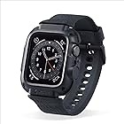 エレコム Apple Watch (アップルウォッチ) ケース カバー バンド一体型 44mm [Apple Watch SE2 SE 6 5 4 対応] NESTOUTシリーズ 耐衝撃 衝撃吸収 米軍MIL規格 ブラック AW-20MBCNES