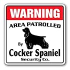 Warning ドッグセキュリティーボード 犬がいます 猛犬注意 看板 (コッカースパニエル, (25.4cm))