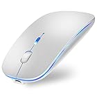 ワイヤレスマウス Type-C充電式 Bluetooth マウス 無線マウス 薄型 静音 7色ライト 3DPIモード 高精度 光学式 省エネルギー iPad/Mac/PC/Windows/Surface/Microsoft Proなど多機種対応(
