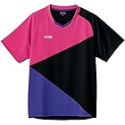 ヴィクタス(VICTAS) 男女兼用 卓球シャツ カラー ブロック ゲームシャツ(COLOR BLOCK GS) ピンク/ブラック S 612103
