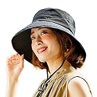 アイメディア 帽子 レディース つば広 UVカット サファリハット 撥水 ブラック 春夏 紫外線カット 水をはじくサファリ風帽子