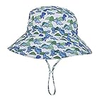 [WEITIN] ベビー 帽子 キッズ 子ハット帽子 子供帽子 可愛い 夏用 軽量 日除け 日よけ 帽子 女の子 男の子 赤ちゃん ボーイズ uvカット 広いつば太陽の帽子調節可能な 海遊び 旅行 外出 速乾 通気性（可愛い恐竜、S）