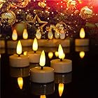 Actpe LEDティーライトキャンドル タイマー付き 揺らめく炎 12個 電池式 リアル 明るい 無香 ティーライト フェイクキャンドル ロマンチック 結婚式/ご家庭/クリスマスの装飾/誕生日/ハロウィンに 温白色
