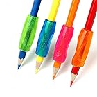 SHULLIN 4点セット 鉛筆キャップ 鉛筆ホルダー 鉛筆グリップ ペングリップ 鉛筆持ち方 鉛筆正しい持ち方 握り方矯正 姿勢補正 左右手兼用 柔らかい 筆圧 疲労を軽減 大人用 子供用 高齢者用(4色)