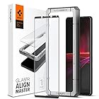 Spigen AlignMaster 全面保護 ガラスフィルム Sony Xperia 1 III 用 ガイド枠付き ソニー Xperia 1 iii 対応 保護 フィルム フルカバー 1枚入