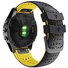 [Ahayo] QuickFit 26mm 替えバンド for GARMIN(ガーミン) Fenix 6X バンド 留め金具の多空気穴通気性 シリコン スポーツ バンド アップ対応GARMIN(ガーミン) Fenix 7X/ Fenix 5X /