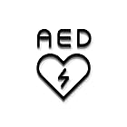 PICTOCLUB AED ピクトグラム案内表示サインプレート マットブラック