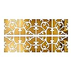 dodtazz ミラーウォールステッカー シール 壁 貼る 鏡 壁紙 インテリア DIY 装飾 (ゴールド / 20×20㎝ / 8枚)