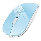 ワイヤレスマウス Bluetooth5.0 マウス 無線マウス USB充電式 超薄型 静音 2.4GHz 3DPIモード 光学式 高感度Mac/Windows/surface/Microsoft Pro/iPad/Androidに対応 (ブルー)