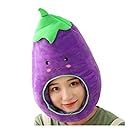 [pkpohs] かぶりもの いちご 野菜 ぬいぐるみ 着ぐるみ おもしろ コスプレ 帽子 仮装 (なす)