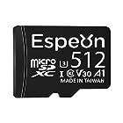 【Amazon限定ブランド】 Espeon 512GB MicroSDXCカード UHS-I U3 A1 V30 4K Ultra HD Class10 - 最大読出速度95MB/s、SDアダプター付 - ESPMSD512-2022