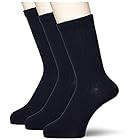 [グンゼ] 靴下 ソックス ゆったりはきやすい やわらか編み 無地 同色3足組 メンズ ネ－ビ－ 24-26