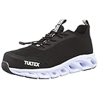 [タルテックス] 安全靴 作業靴 AZ51667 セーフティシューズ 樹脂先芯 軽量 通気性 クッション性 ニット 踵踏み 3E ブラック 25.0 cm