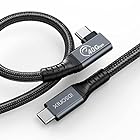 L字型 usb type c ケーブル 40gbps 高速データ転送 iDsonix 8K 60Hz 映像出力 Type-c ケーブル PD3.0 /QC3.0 100W 急速充電 サンダーボルト 4 ケーブル USB-C to USB-Cケーブ