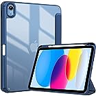 ProCase iPad 10世代 ケース 2022 10.9インチ A2696 A2757 A2777 ペン収納 耐衝撃 三つ折り スタンド スマートカバー（ネイビー）