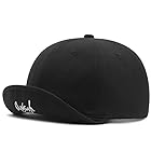 [UVERONE] キャップ メンズ 大きいサイズ 帽子 アンパイアキャップ 深め 短ツバ シンプル 60cm (ブラック(1))