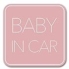 ベビーインカー マグネット【 シンプルデザイン】Baby in car 赤ちゃん乗っています Baby On Board ステッカー サイン ピンク (マグネット)