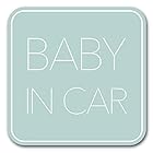 ベビーインカー マグネット【 シンプルデザイン 】Baby in car 赤ちゃん乗っています Baby On Board ステッカー サイン グリーン (マグネット)