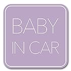 ベビーインカー マグネット【 シンプルデザイン 】Baby in car 赤ちゃん乗っています Baby On Board ステッカー サイン パープル (マグネット)