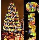 クリスマスリボン ライト5M 50LED 電池式 christmas tree fairy lights クリスマス ツリー ライト 人気 クリスマス 飾り付け ライト LEDイルミネーションライト クリスマス 飾り 装飾 防水 防塵 屋外 室内