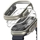 [2個入り]【Ringke】Apple Watch Ultra/Ultra 2 ケース 保護 PC素材 超薄型 カバー メタリック ケース Slim (Clear & Titanium Gray クリア&チタニウムグレー)