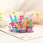 【KRGNPLE】デジタルカード 誕生日立体カード 手作りアイデア お祝いメッセージ 誕生日カード メッセージカード（デザイン：カラフル誕生日カード-DIYデジタル付き）