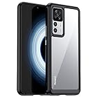 Xiaomi 12T Pro ケース『AFINER』新型 軽量 超薄型 TPU+PC 透明 カバー Xiaomi 12T Pro 専用 耐衝撃 衝撃吸収 指紋防止 擦り傷防止 レンズ保護 着脱簡単（ブラック）