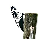 Lezalic ガーデニング 置物 飾り アイアンプレート オブジェ 園芸 動物 インテリア ウッドデッキ (鶏)