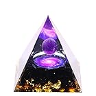 クリスタルオルゴンピラミッド - アメジストボール 星空 - オーガンクリスタルエネルギータワー - ネイチャーレイキヒーリングチャクラッシュストーンジュエリー - 5cm