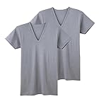 [グンゼ] インナーシャツ 半袖V首 綿100% 夏ひんやり クールコート加工 2枚組 RB47152 メンズ NEWライトグレ－ L