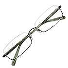 [k－eines] アンダーリム スクエア 眼鏡 メガネ フレーム 逆 ナイロール デモレンズ フレームのみ 12003 (グリーン)
