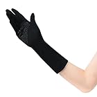 おたふく手袋 夏用アームカバー[コットン100％ レディース用 スベリ止め付 セミロング] UV-3231 ブラック フリーサイズ