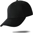 [Andeor] キャップ メンズ 大きいサイズ 帽子【UPF50+測定済み・こだわりの深さ・2重型崩れにくい】 無地 野球帽 コットン100% 紫外線対策 日よけ 人気 男女兼用 2サイズ展開 (ブラック, XL（頭囲58-62cm）)