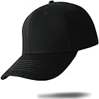 [Andeor] キャップ メンズ 大きいサイズ 帽子【UPF50+測定済み・こだわりの深さ・2重型崩れにくい】 無地 野球帽 コットン100% 紫外線対策 日よけ 人気 男女兼用 2サイズ展開 (ブラック, L（頭囲55-58cm）)
