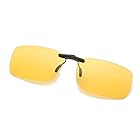 [ZesMark] サングラス 偏光 UVカット 【メガネ拭き ケース付】 眼鏡の上から クリップオン ワンタッチ装着 軽量5g (イエロー)