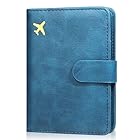[Pop Wing] パスポートケース スキミング防止 セキュリティ 軽量 薄型 おしゃれ シンプル 海外旅行 パスポートカバー ブルー