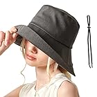 [HAT MIKKE] ハット 帽子 レディース 折り畳み UVカット 100 完全遮光 接触冷感 あご紐付き グレー L