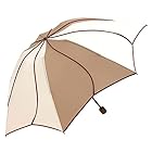 [シノワズリーモダン]雨傘 折りたたみ レディース アンブレラ パイピング イージーオープン 3段 軽量 (ベージュ×ライトブラウン)