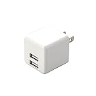 エレコム USB充電器 USB コンセント 合計12W (5V/2.4A) 2ポート USB-A コンパクト 折りたたみ式プラグ [iPhone15、Androidなど各種対応] ホワイト EC-AC3912WH