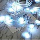 [アクアミー] イルミネーション ハート型 LED ストリングライト クリスマス 結婚式 電飾 飾り 屋内用 電池式 (水色 3m30灯)