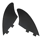 nanomaru 汎用 FCS キールフィン カーボンコンポジット ツインフィン ボードフィン ミッドレングス サーフィン ショートボード 黒 2枚セット