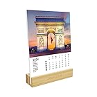 ドレジャー 2024年 デスクカレンダー PARIS 卓上 パリ フランス 風景 スケジュール 写真 祝日シール calendar
