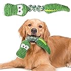 犬ペットおもちゃ，綿ロープ付き犬用おもちゃ、中型犬から大型犬に最適、インタラクティブな鳴く犬のおもちゃ、噛むおもちゃ、耐久性のあるぬいぐるみの犬のおもちゃ、耐久性のあるストレスリリーフかわいいワニの形